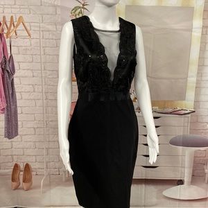 NWT Goddiva London Black Sleeveless Part Dress Size 14 UK/ 10 US